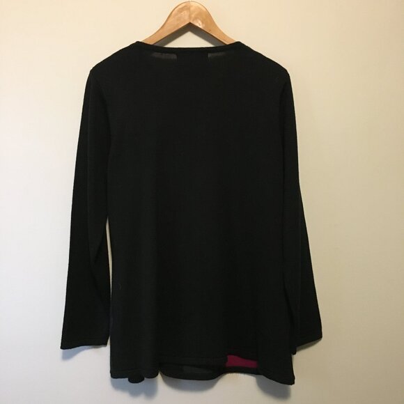 Vintage La Madona Faux Leather Shoulder Punk Sweater - Picture 2 of 12